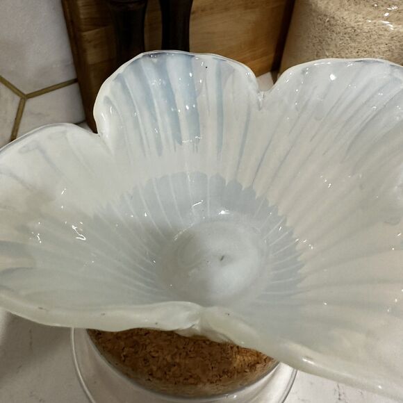 Murano White Crystal Bowl  Handmade  in Italy - Picture 11 of 13